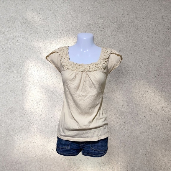 loft Tops - Ann Taylor LOFT Cream Bohemian Peasant Blouse